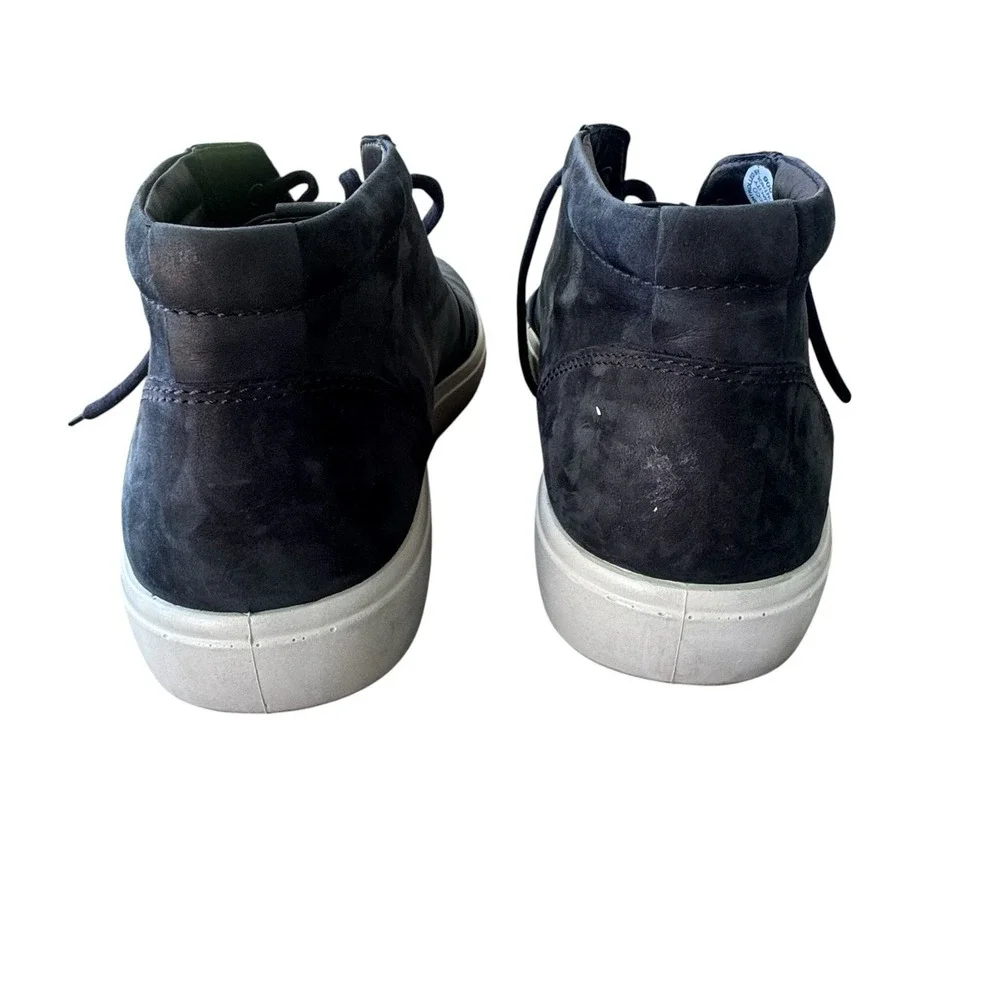 Ecco Soft 7 Chukka Ankle Boots Mens Size 8 Black Nubuck Leather Casual Lace Up